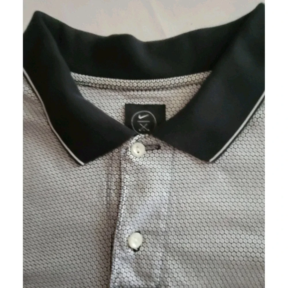 Nike Golf Polo Shirt Men's Large 100% Cotton Gray Embroidered Logo Classic Golf